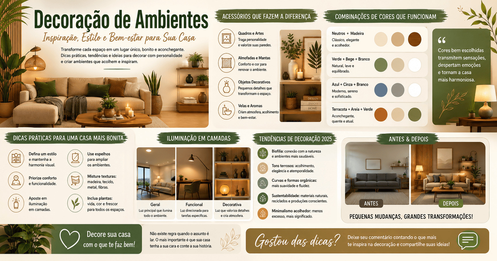 Decoração com iluminação e luminárias criativas