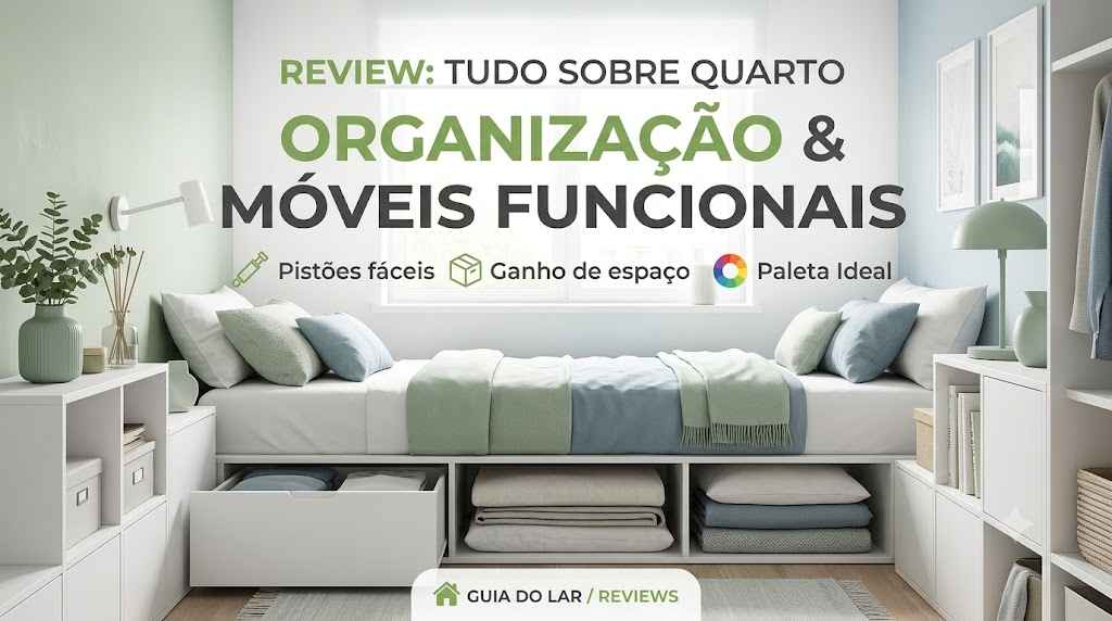Quarto pequeno organizado com móveis funcionais e inteligentes