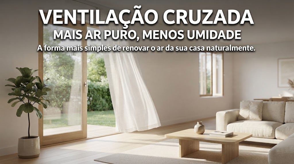 Ventilação cruzada portas e janelas para circular o ar